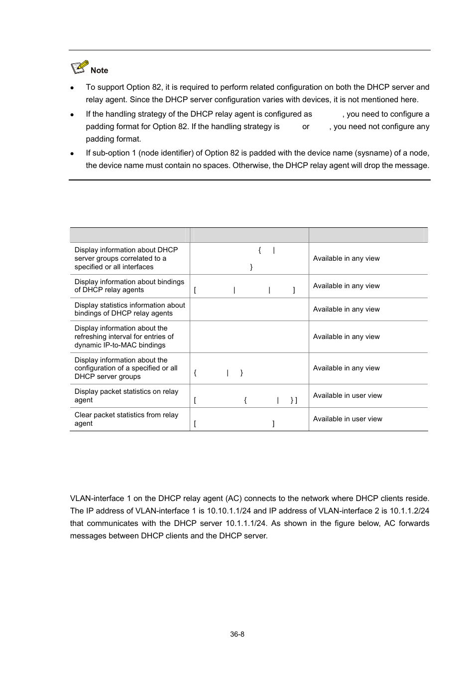 Dhcp relay agent configuration example, Network requirements | H3C Technologies H3C WX6000 Series Access Controllers User Manual | Page 388 / 678
