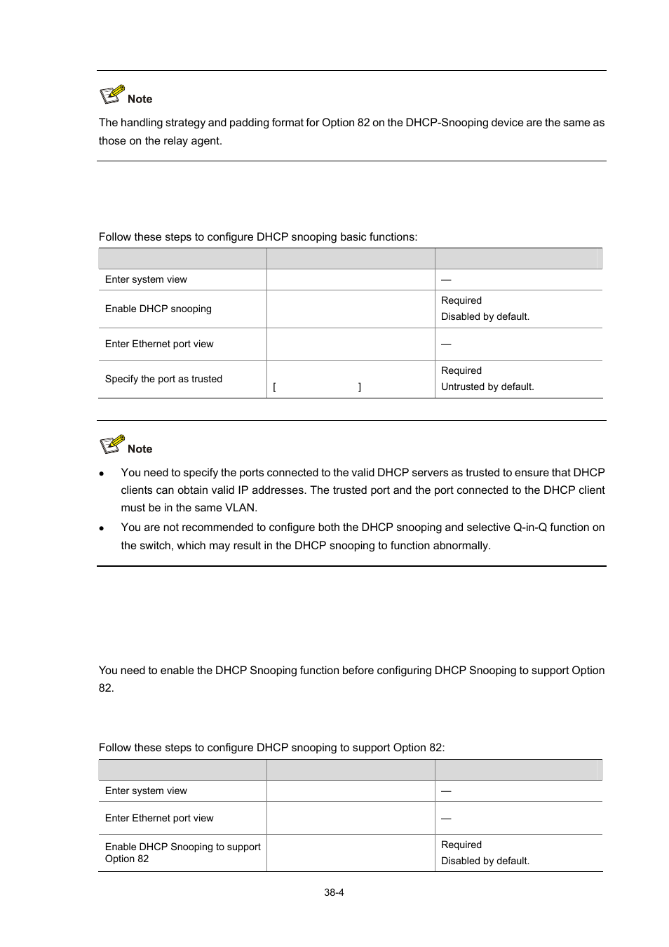 Configuring dhcp snooping basic functions, Configuring dhcp snooping to support option 82, Prerequisites | H3C Technologies H3C WX6000 Series Access Controllers User Manual | Page 397 / 678