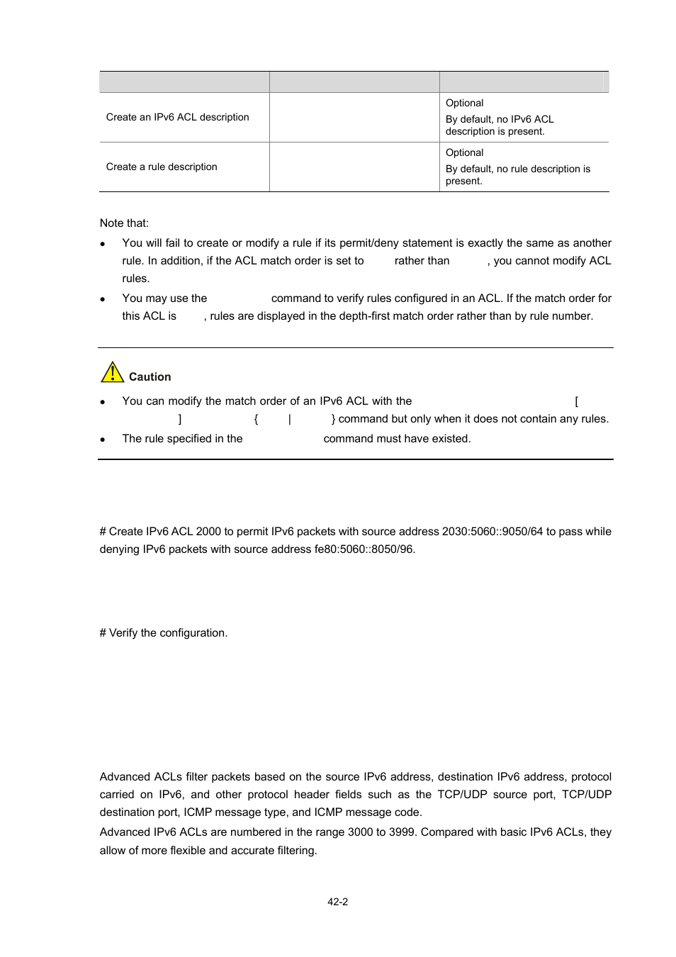 Configuration examples, Configuring an advanced ipv6 acl | H3C Technologies H3C WX6000 Series Access Controllers User Manual | Page 419 / 678