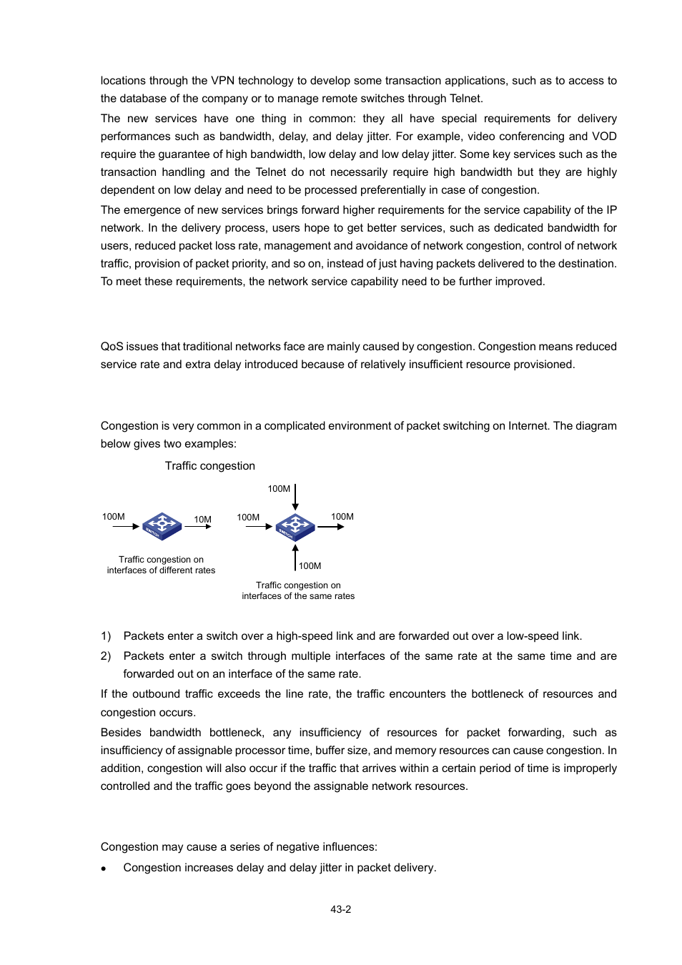 Occurrence of congestion, Influence of congestion, 2 influence of congestion | H3C Technologies H3C WX6000 Series Access Controllers User Manual | Page 425 / 678