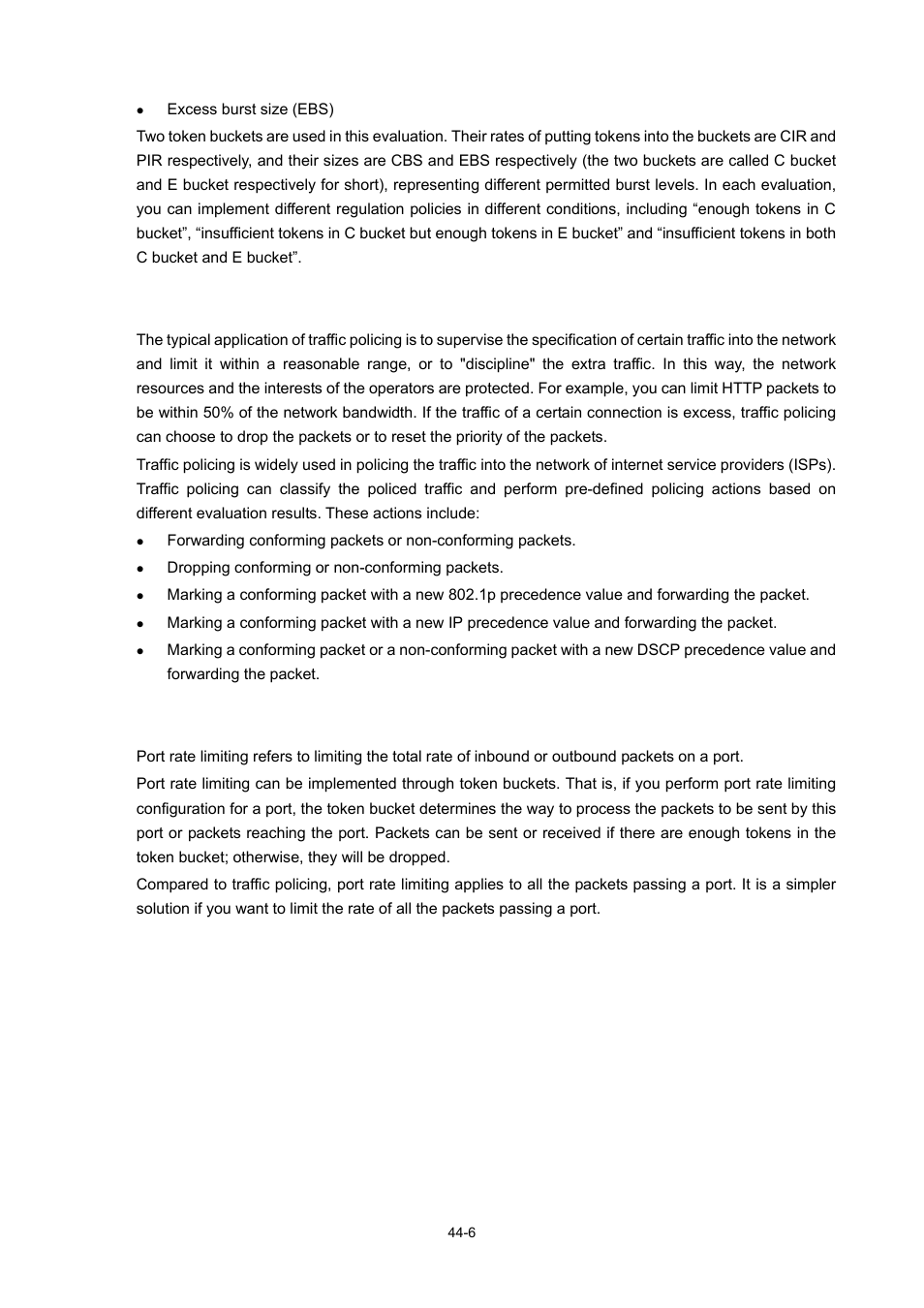 Traffic policing, Line rate, 6 line rate | H3C Technologies H3C WX6000 Series Access Controllers User Manual | Page 433 / 678