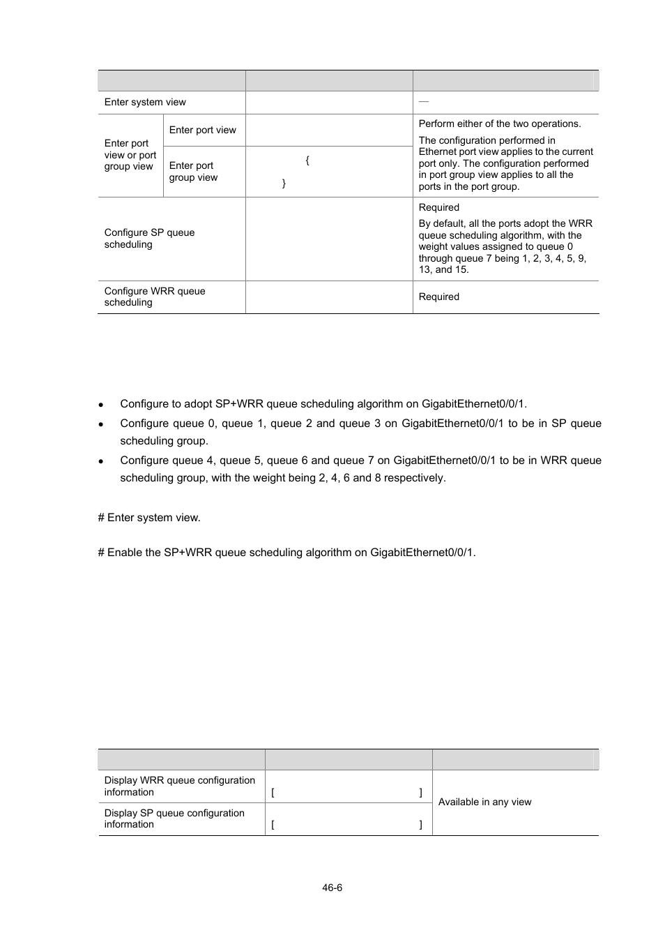 Configuration examples, Network requirements, Configuration procedure | Displaying and maintaining congestion management | H3C Technologies H3C WX6000 Series Access Controllers User Manual | Page 446 / 678