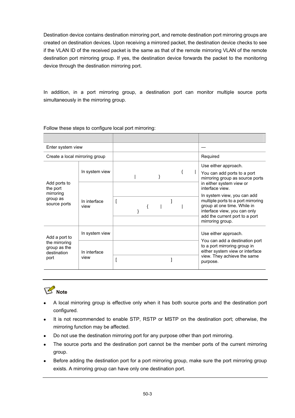 Other functions supported by port mirroring, Configuring local port mirroring | H3C Technologies H3C WX6000 Series Access Controllers User Manual | Page 459 / 678