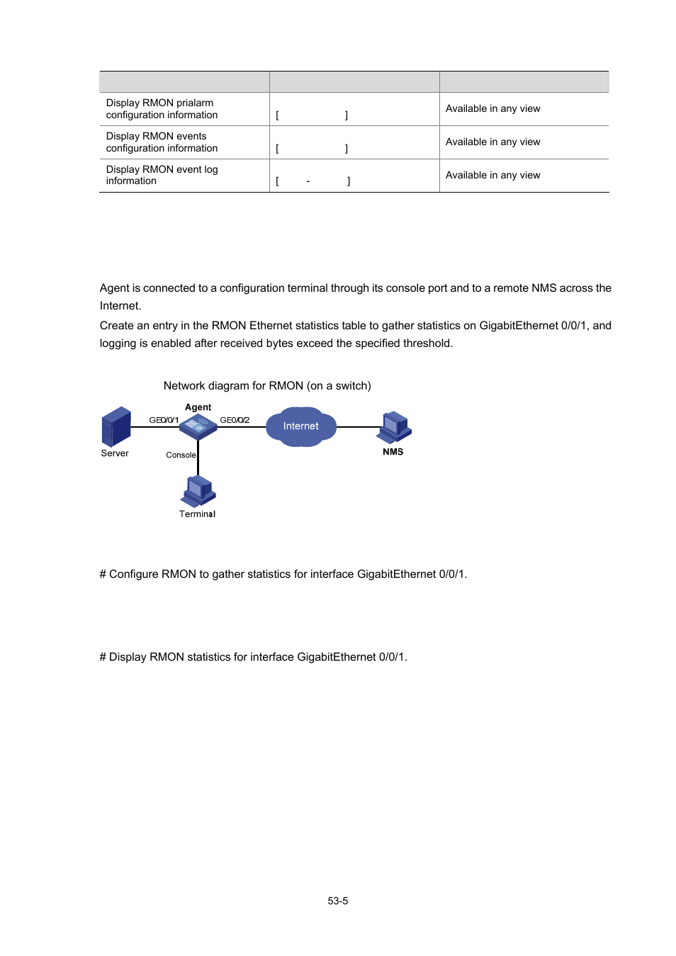Rmon configuration example, Network requirements, Network diagram | Configuration procedure | H3C Technologies H3C WX6000 Series Access Controllers User Manual | Page 484 / 678