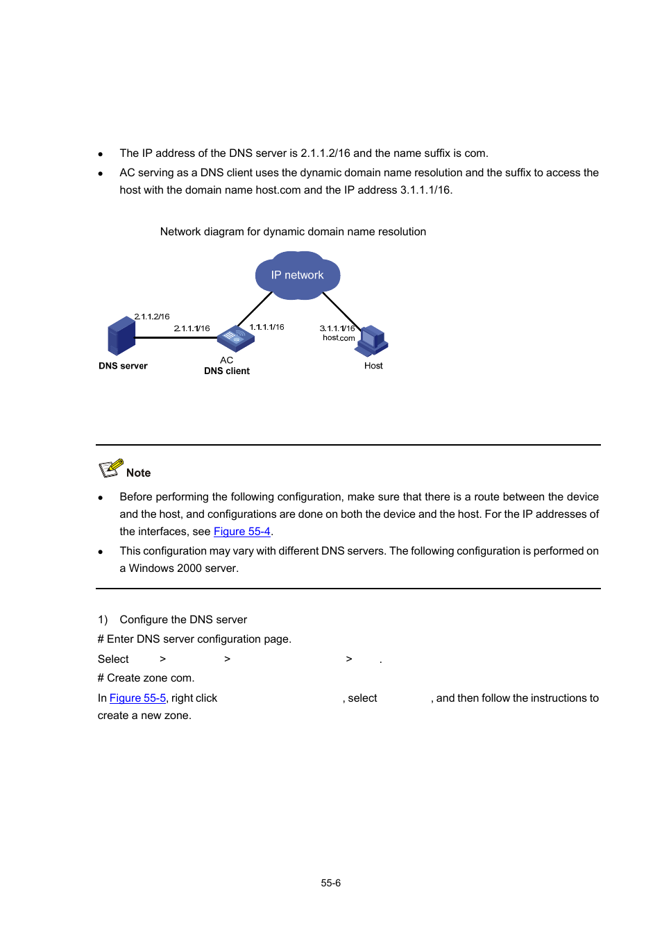 Network requirements, Network diagram, Configuration procedure | H3C Technologies H3C WX6000 Series Access Controllers User Manual | Page 516 / 678