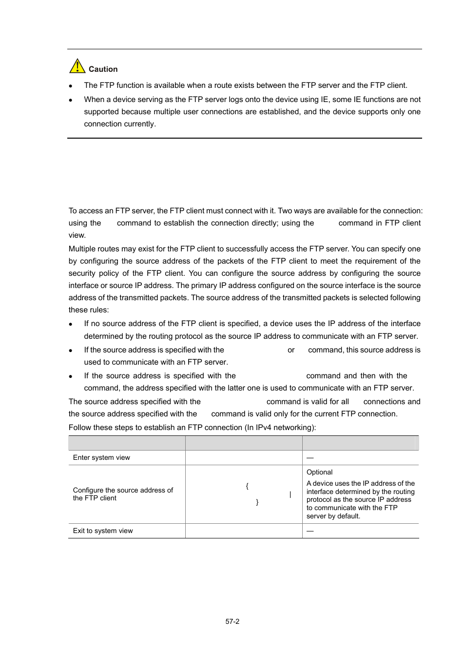 Configuring the ftp client, Establishing an ftp connection | H3C Technologies H3C WX6000 Series Access Controllers User Manual | Page 531 / 678