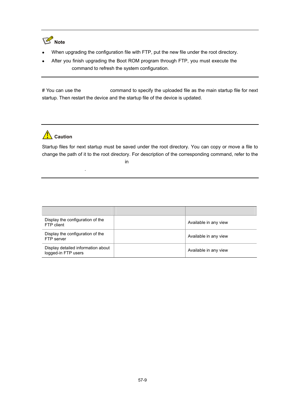 Displaying and maintaining ftp | H3C Technologies H3C WX6000 Series Access Controllers User Manual | Page 538 / 678