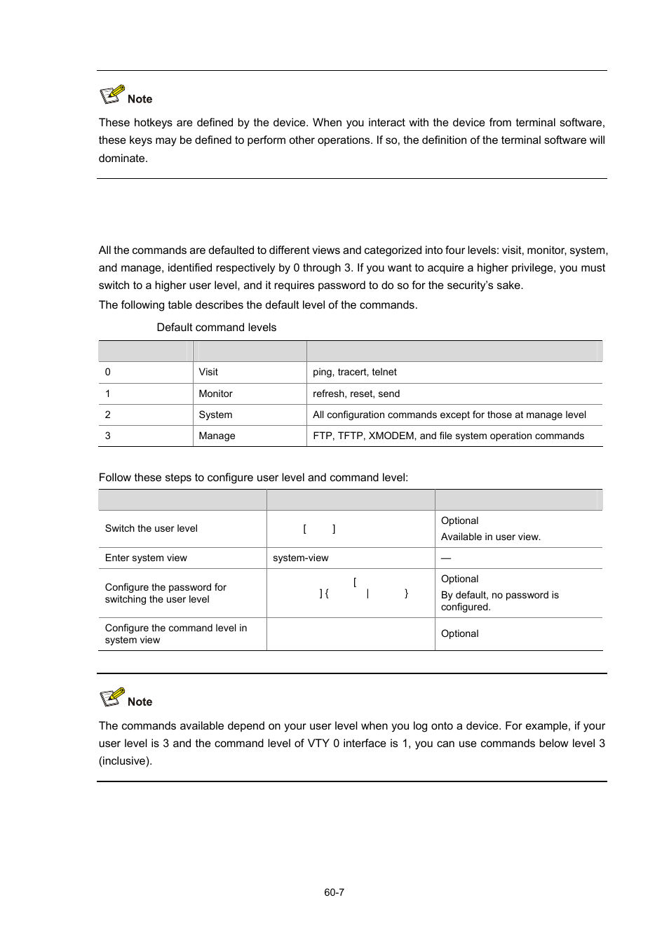 Configuring user levels and command levels | H3C Technologies H3C WX6000 Series Access Controllers User Manual | Page 565 / 678