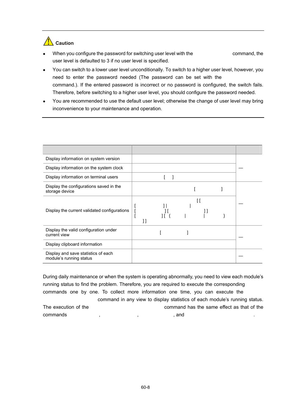 Displaying and maintaining basic configurations | H3C Technologies H3C WX6000 Series Access Controllers User Manual | Page 566 / 678