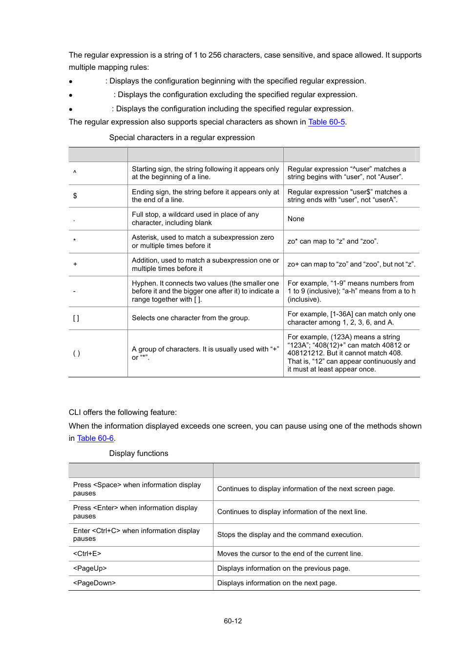 Display functions | H3C Technologies H3C WX6000 Series Access Controllers User Manual | Page 570 / 678