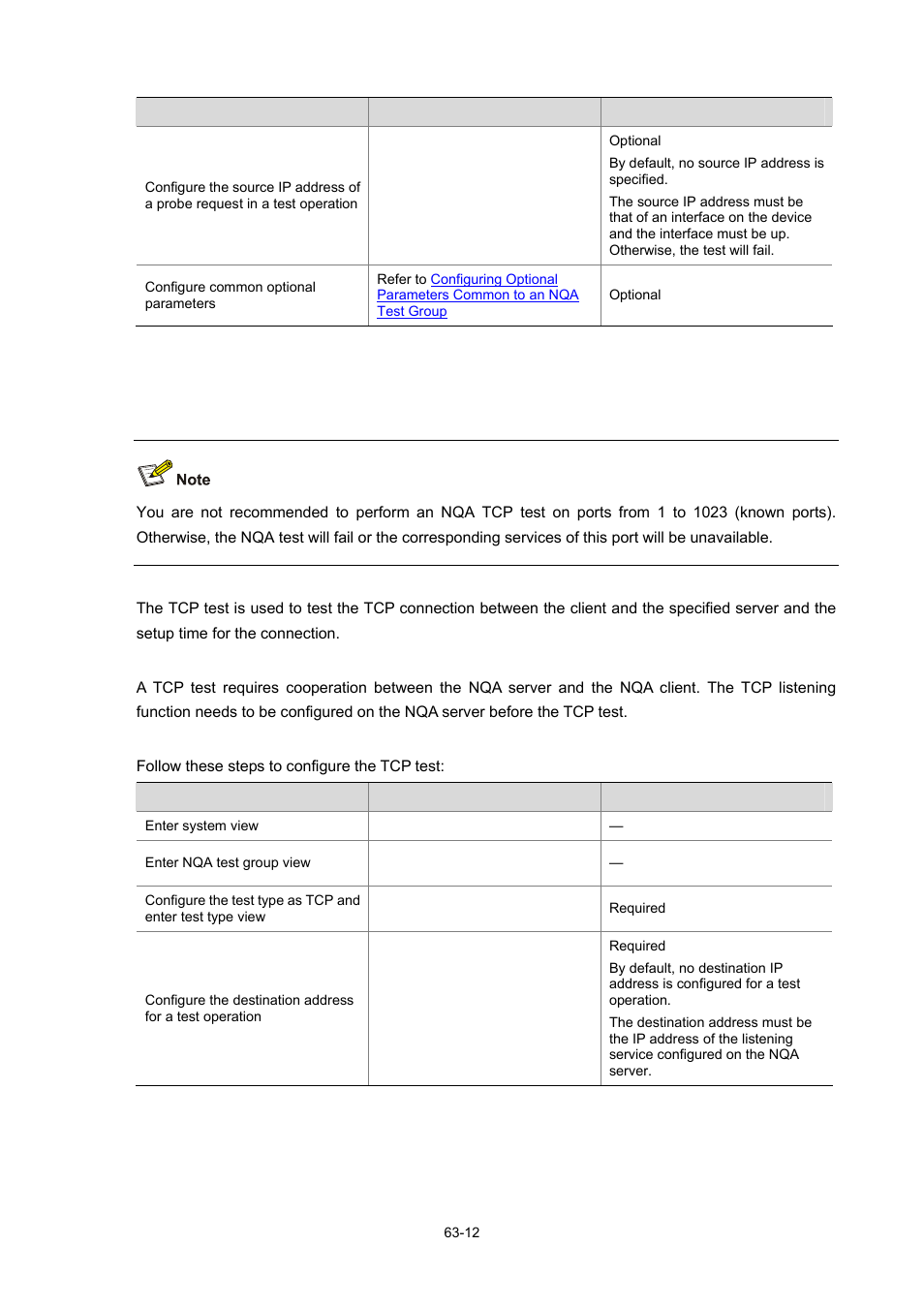 Configuring the tcp test, Configuration prerequisites | H3C Technologies H3C WX6000 Series Access Controllers User Manual | Page 591 / 678