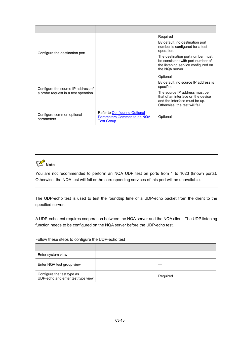 Configuring the udp-echo test, Configuration prerequisites | H3C Technologies H3C WX6000 Series Access Controllers User Manual | Page 592 / 678