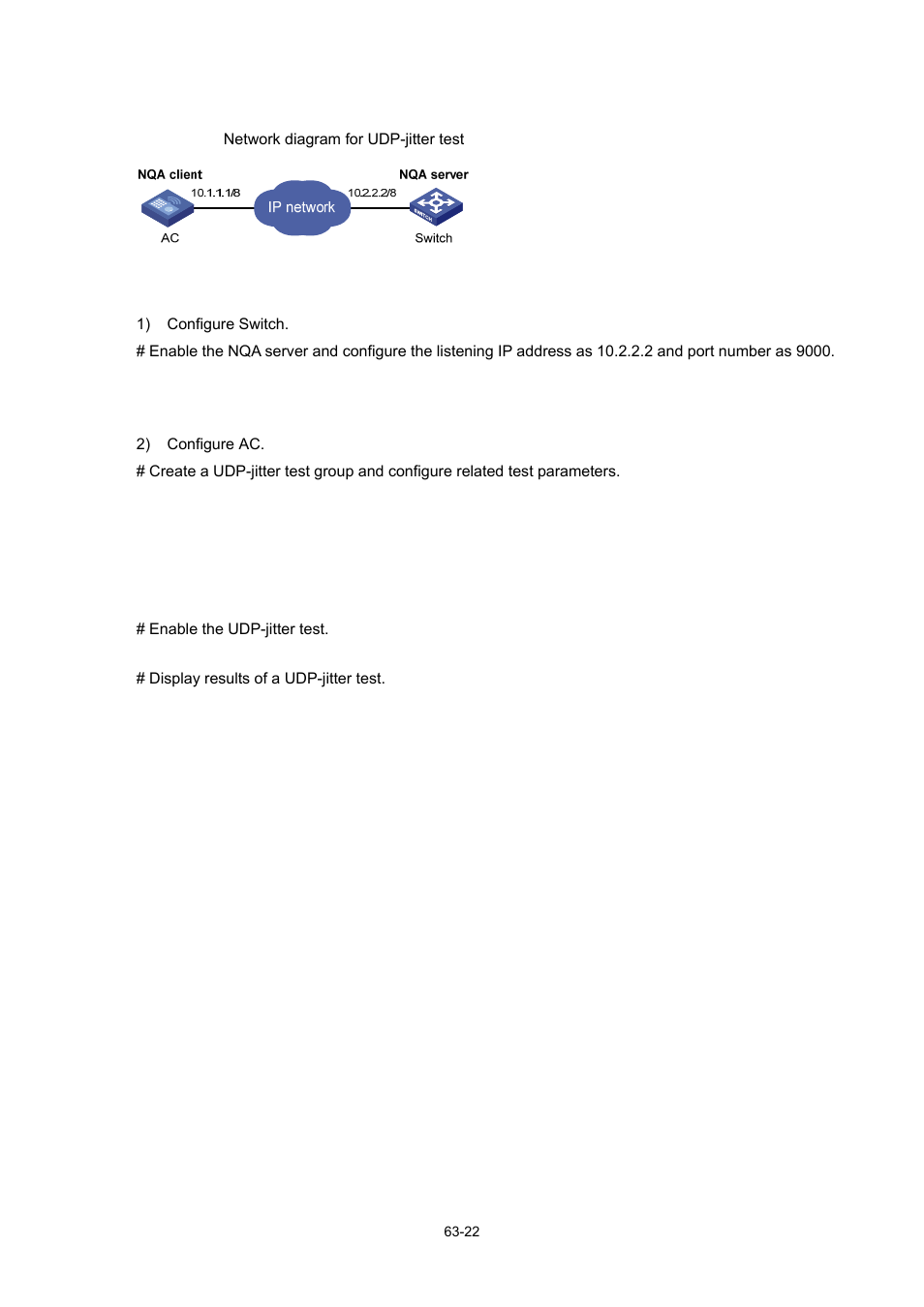 Network diagram, Configuration procedure | H3C Technologies H3C WX6000 Series Access Controllers User Manual | Page 601 / 678