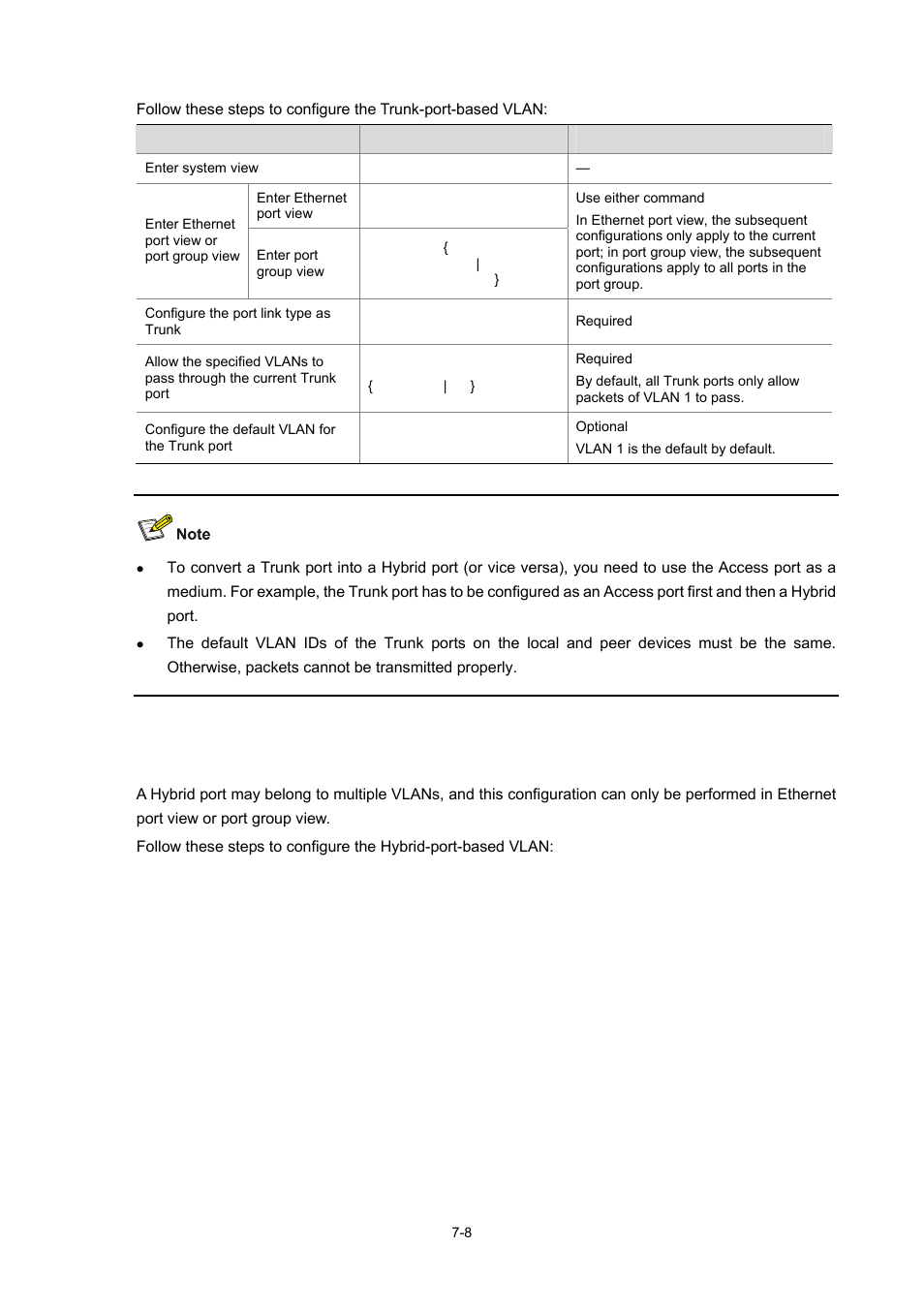 Configuring a hybrid-port-based vlan | H3C Technologies H3C WX6000 Series Access Controllers User Manual | Page 63 / 678