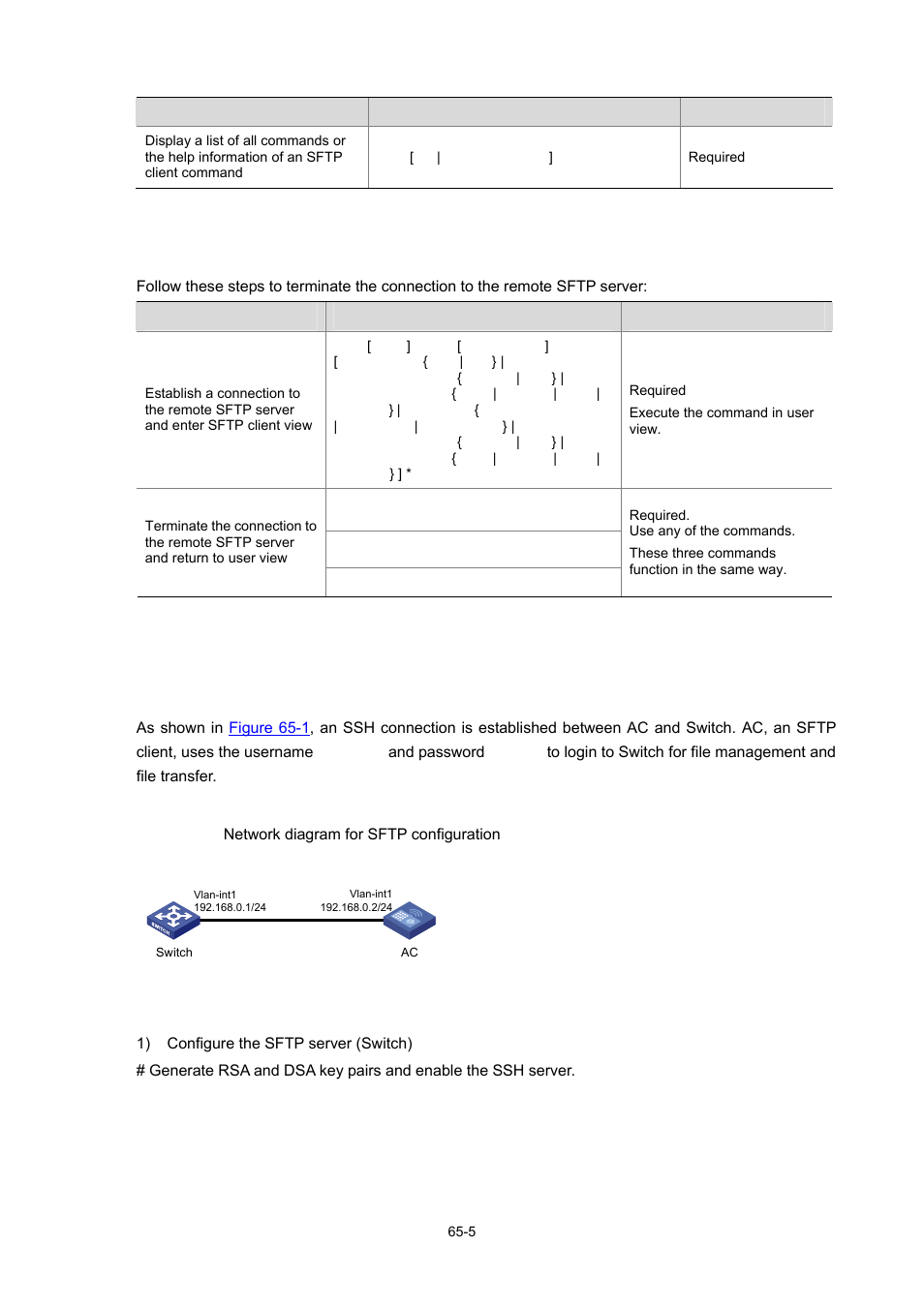 Sftp configuration example, Network requirements, Network diagram | Configuration procedure | H3C Technologies H3C WX6000 Series Access Controllers User Manual | Page 633 / 678