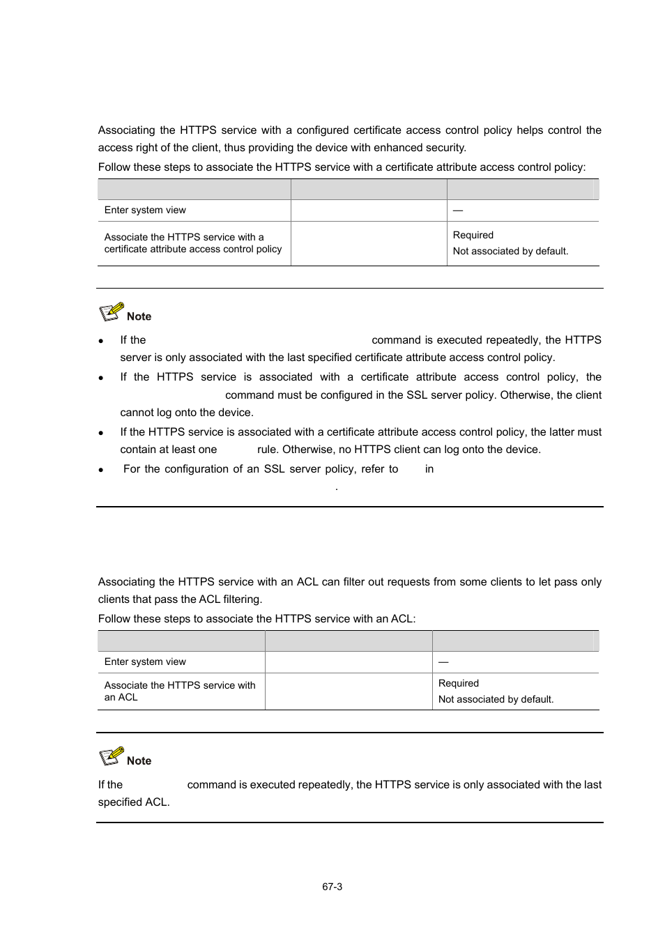 Associating the https service with an acl | H3C Technologies H3C WX6000 Series Access Controllers User Manual | Page 645 / 678