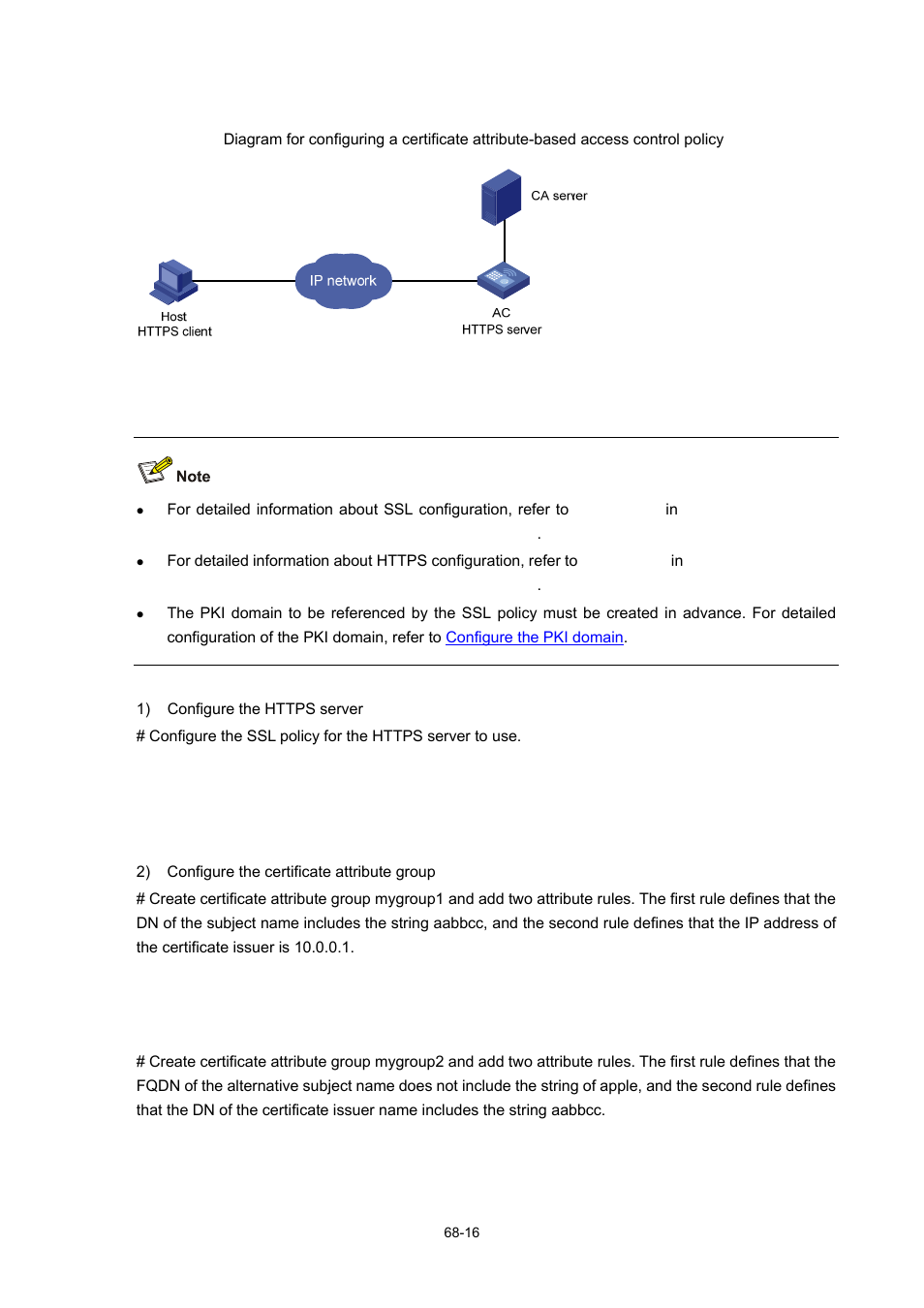 Networking diagram, Configuration procedure | H3C Technologies H3C WX6000 Series Access Controllers User Manual | Page 663 / 678