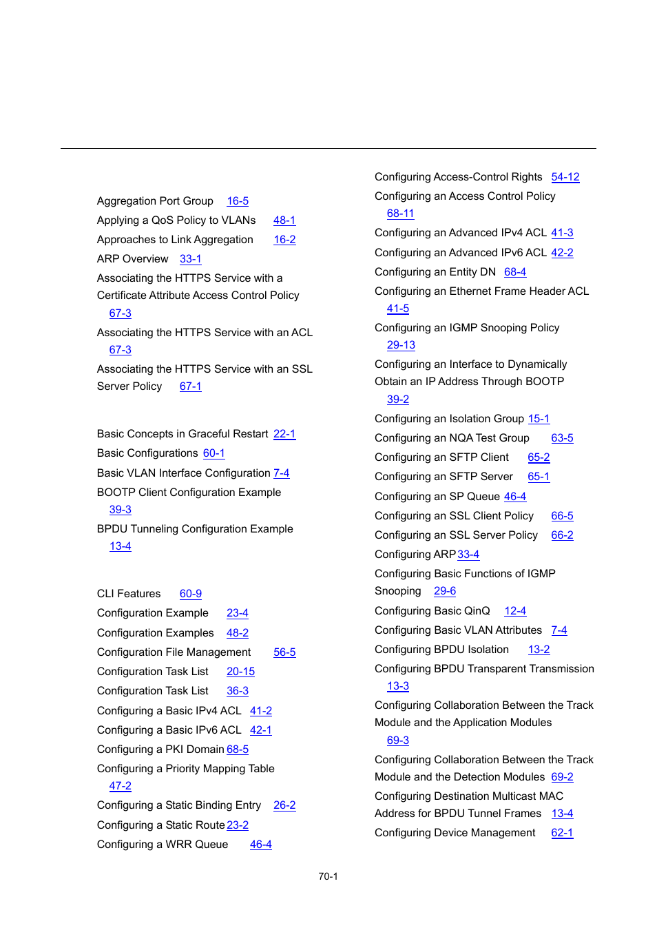 Index, 70 index | H3C Technologies H3C WX6000 Series Access Controllers User Manual | Page 672 / 678