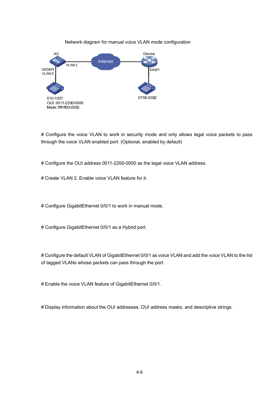 Network diagram, Configuration procedure, Verification | H3C Technologies H3C WX6000 Series Access Controllers User Manual | Page 76 / 678