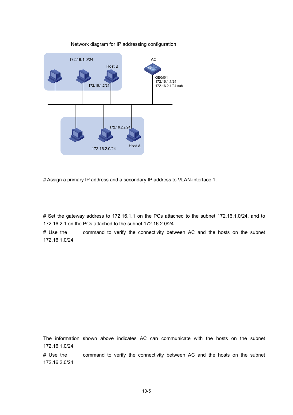 Network diagram, Configuration procedure, Own in | Figure 10-3, Vlan-i | H3C Technologies H3C WX6000 Series Access Controllers User Manual | Page 92 / 678