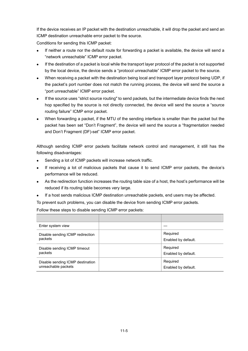 Disadvantage of sending icmp error packets | H3C Technologies H3C WX6000 Series Access Controllers User Manual | Page 98 / 678