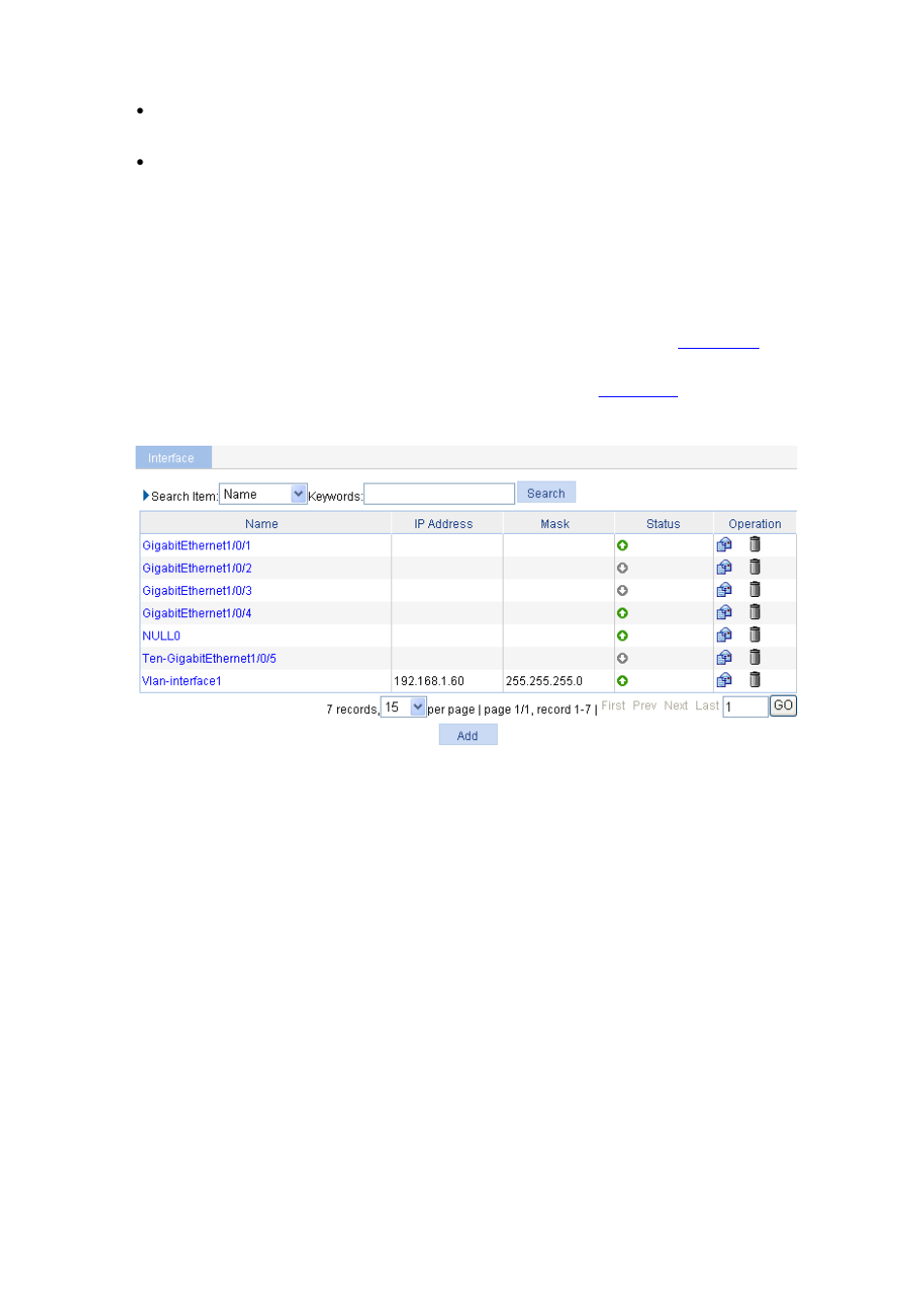 Configuring interface management, Displaying interface information and statistics, Displaying interface information and statistics -2 | H3C Technologies H3C WX6000 Series Access Controllers User Manual | Page 104 / 613