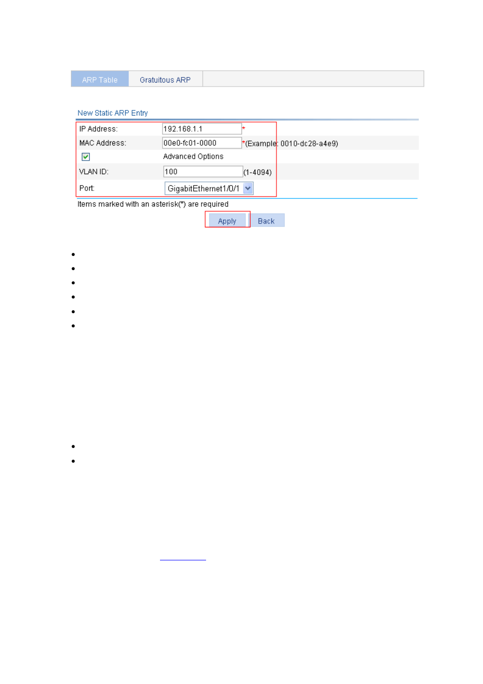 Gratuitous arp, Introduction to gratuitous arp, Configuring gratuitous arp | H3C Technologies H3C WX6000 Series Access Controllers User Manual | Page 165 / 613