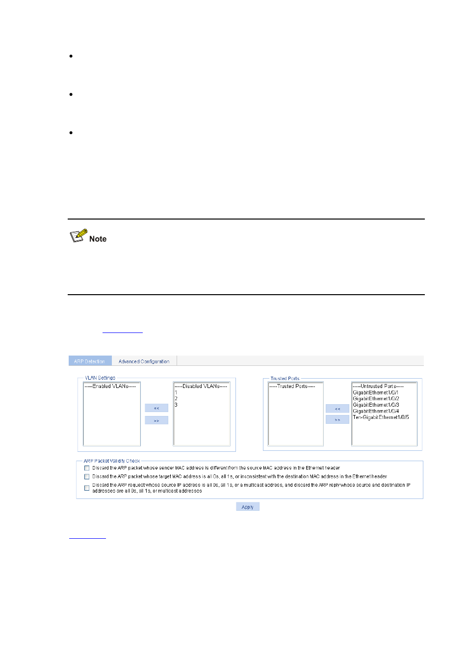 Configuring arp detection | H3C Technologies H3C WX6000 Series Access Controllers User Manual | Page 169 / 613