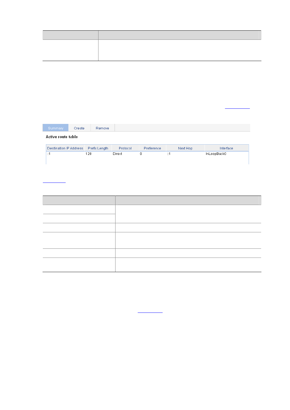 Configuring ipv6 routing, Displaying the ipv6 active route table, Creating an ipv6 static route | Displaying the ipv6 active route table -4 | H3C Technologies H3C WX6000 Series Access Controllers User Manual | Page 190 / 613