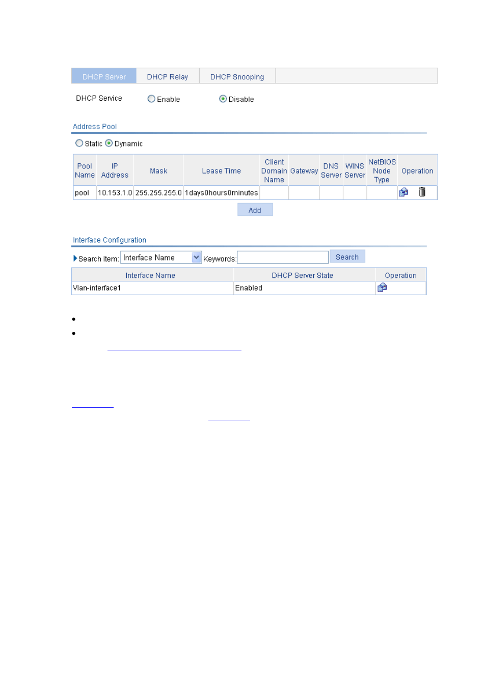 Creating a static address pool for the dhcp server, Figure 26-7 | H3C Technologies H3C WX6000 Series Access Controllers User Manual | Page 204 / 613