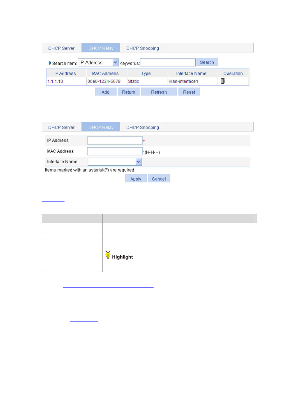 Dhcp relay agent configuration example, Network requirements, Dhcp relay agent configuration example -21 | Figure 26-19, Click, Figure 26-20 | H3C Technologies H3C WX6000 Series Access Controllers User Manual | Page 216 / 613