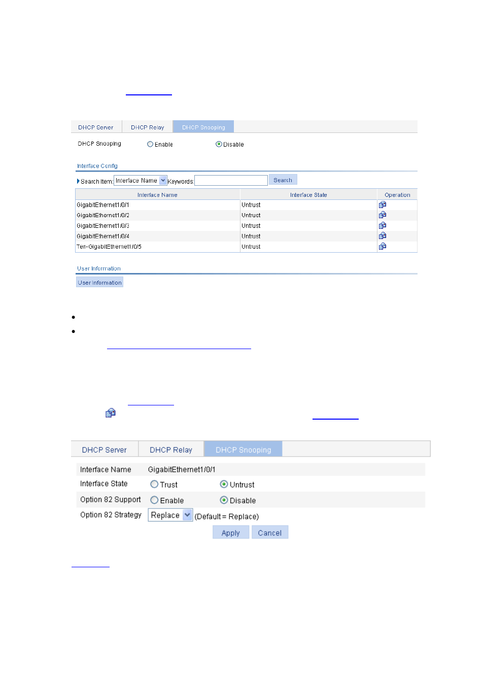 Enabling dhcp snooping | H3C Technologies H3C WX6000 Series Access Controllers User Manual | Page 222 / 613