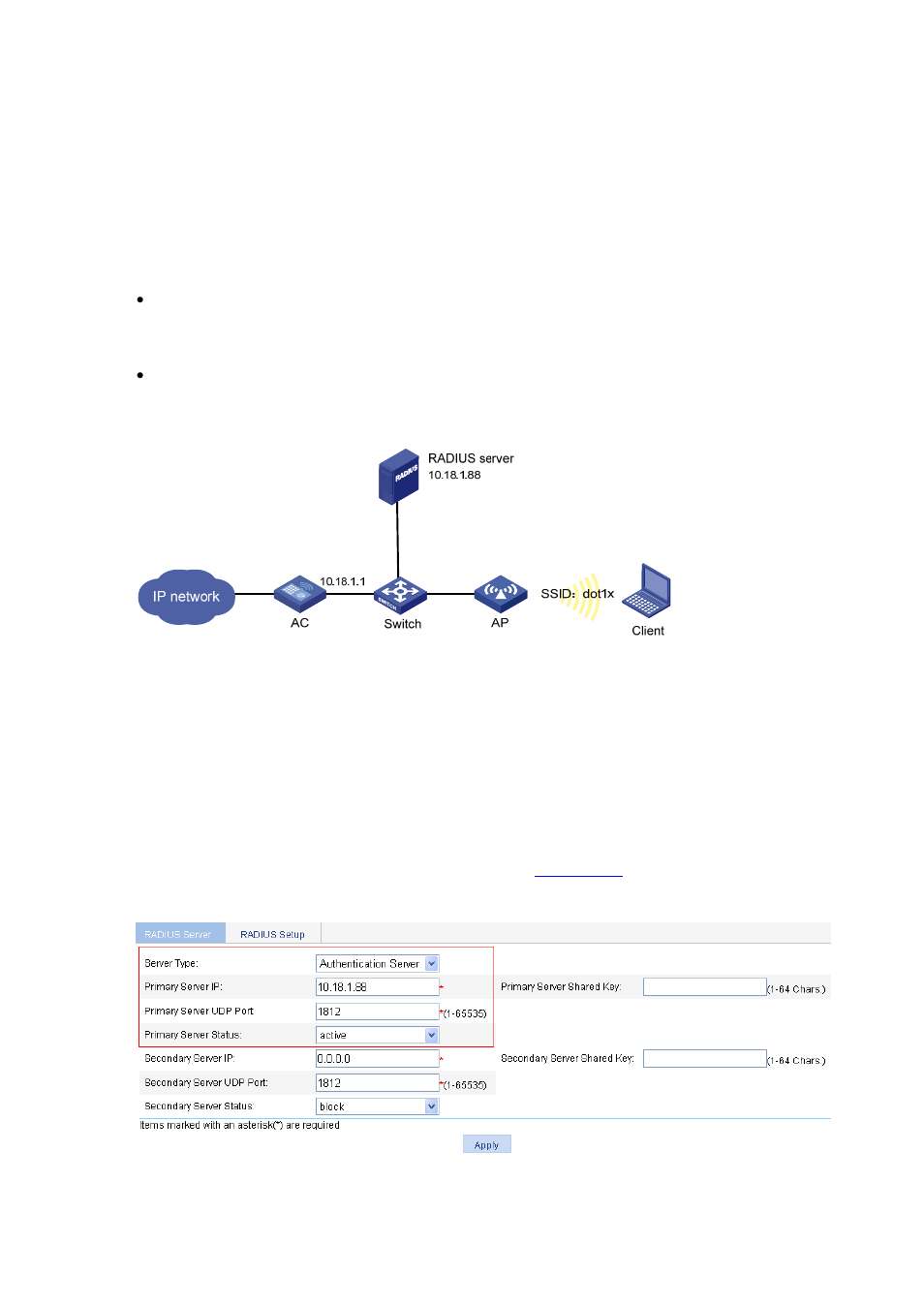 Configuration verification, Network requirements, Configuration procedure | H3C Technologies H3C WX6000 Series Access Controllers User Manual | Page 297 / 613