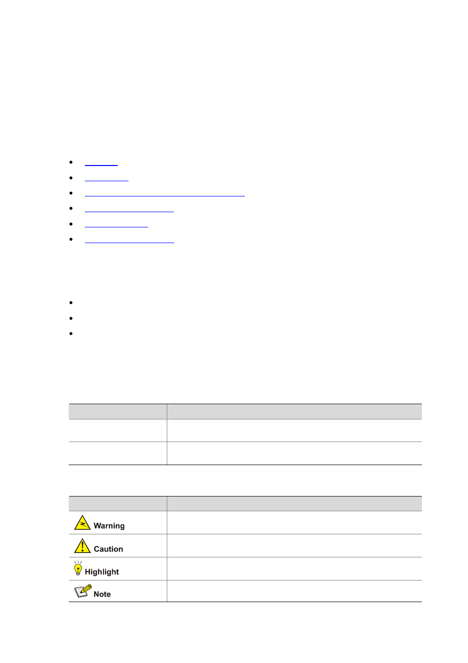 Preface, Audience, Conventions | Gui conventions, Symbols | H3C Technologies H3C WX6000 Series Access Controllers User Manual | Page 3 / 613