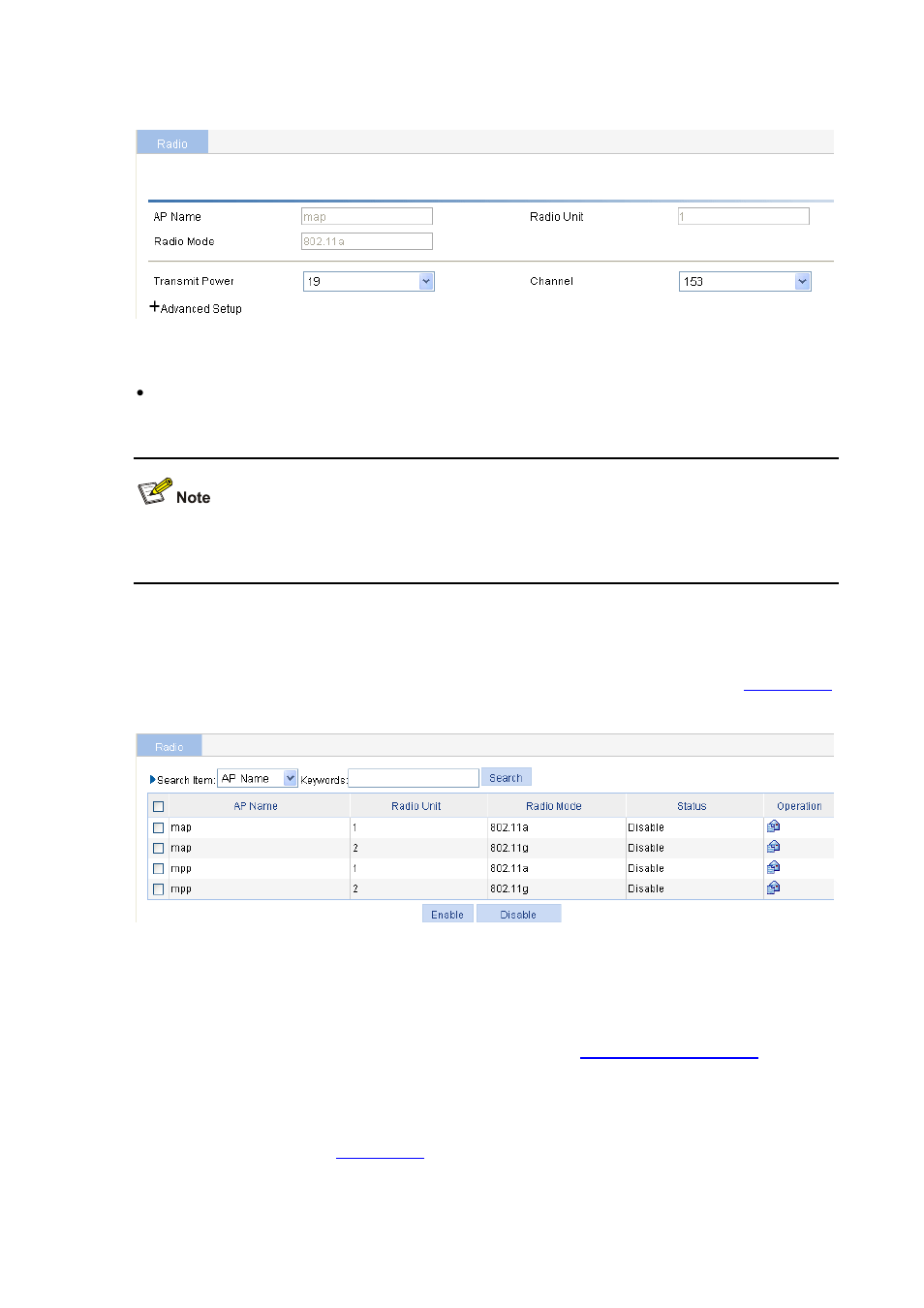 Enabling radio, Configuring a peer mac address, Configuring a peer mac address -18 | Own in, Figure 32-24 | H3C Technologies H3C WX6000 Series Access Controllers User Manual | Page 327 / 613