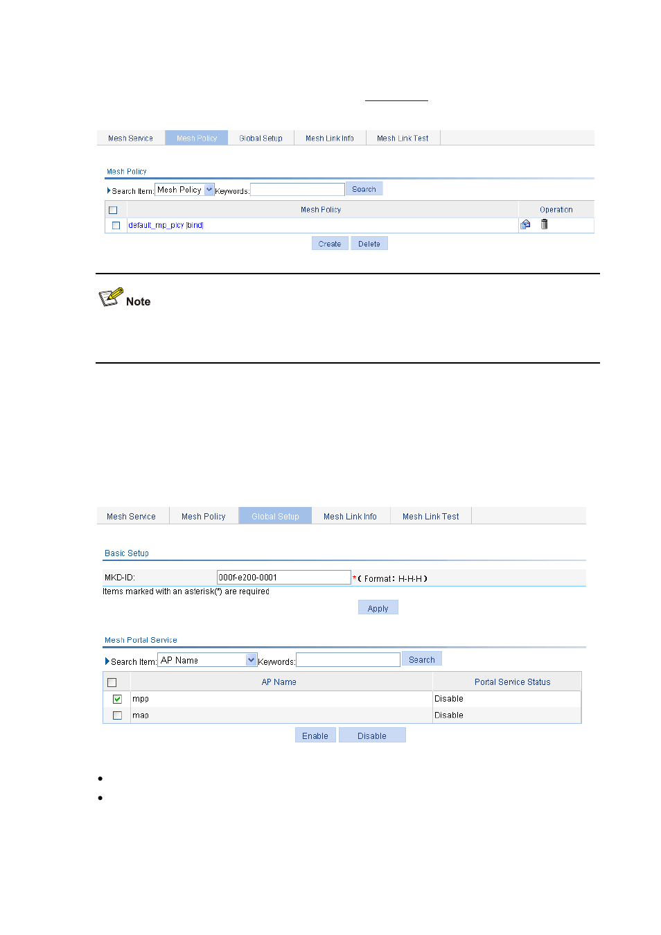 Refer to, Mesh global setup | H3C Technologies H3C WX6000 Series Access Controllers User Manual | Page 332 / 613