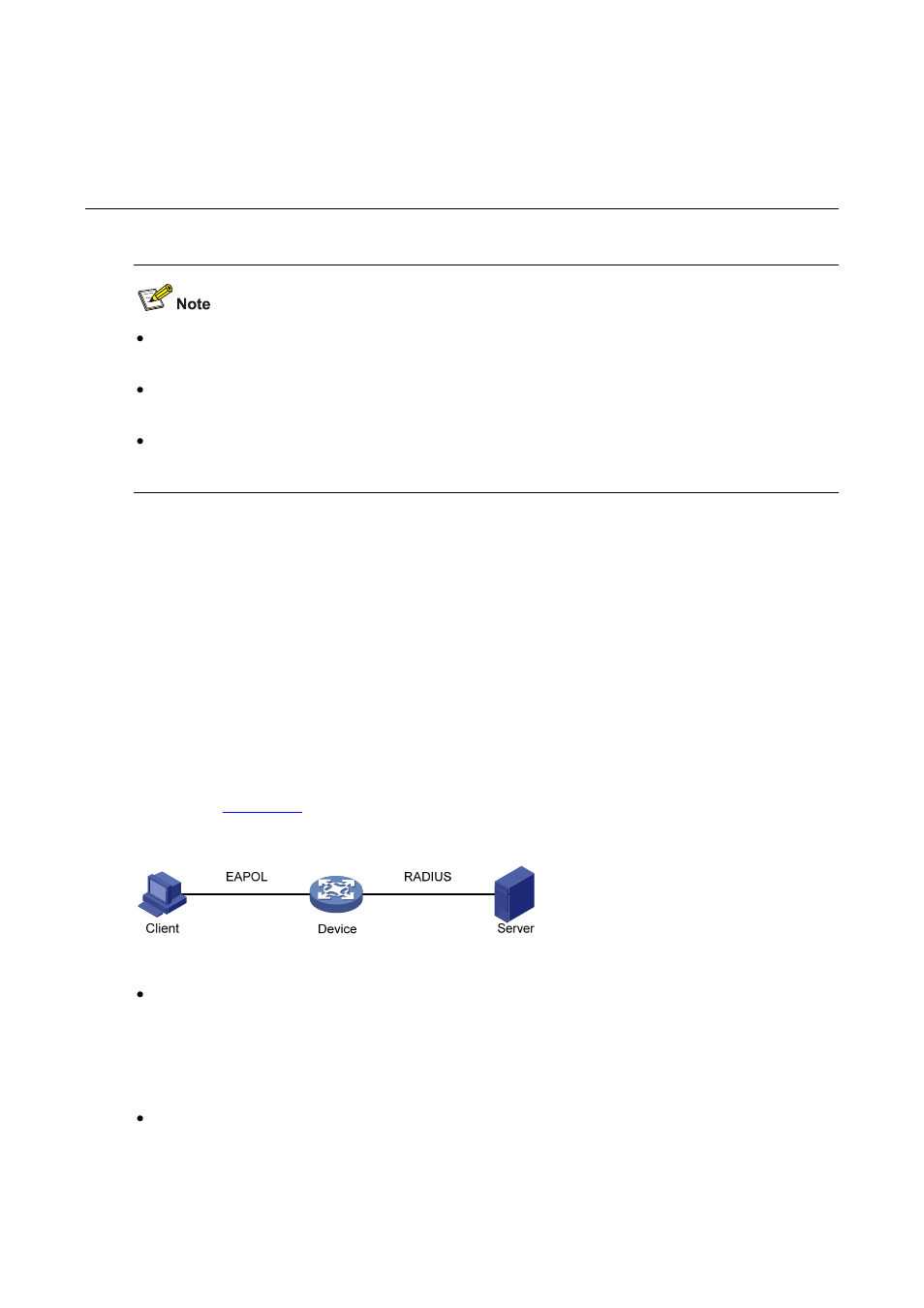 35 802.1x, Overview, Architecture of 802.1x | H3C Technologies H3C WX6000 Series Access Controllers User Manual | Page 382 / 613
