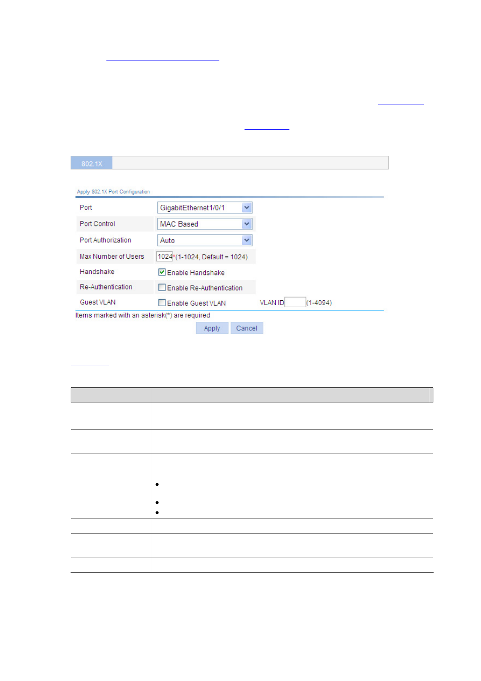 Configuring 802.1x on a port | H3C Technologies H3C WX6000 Series Access Controllers User Manual | Page 395 / 613