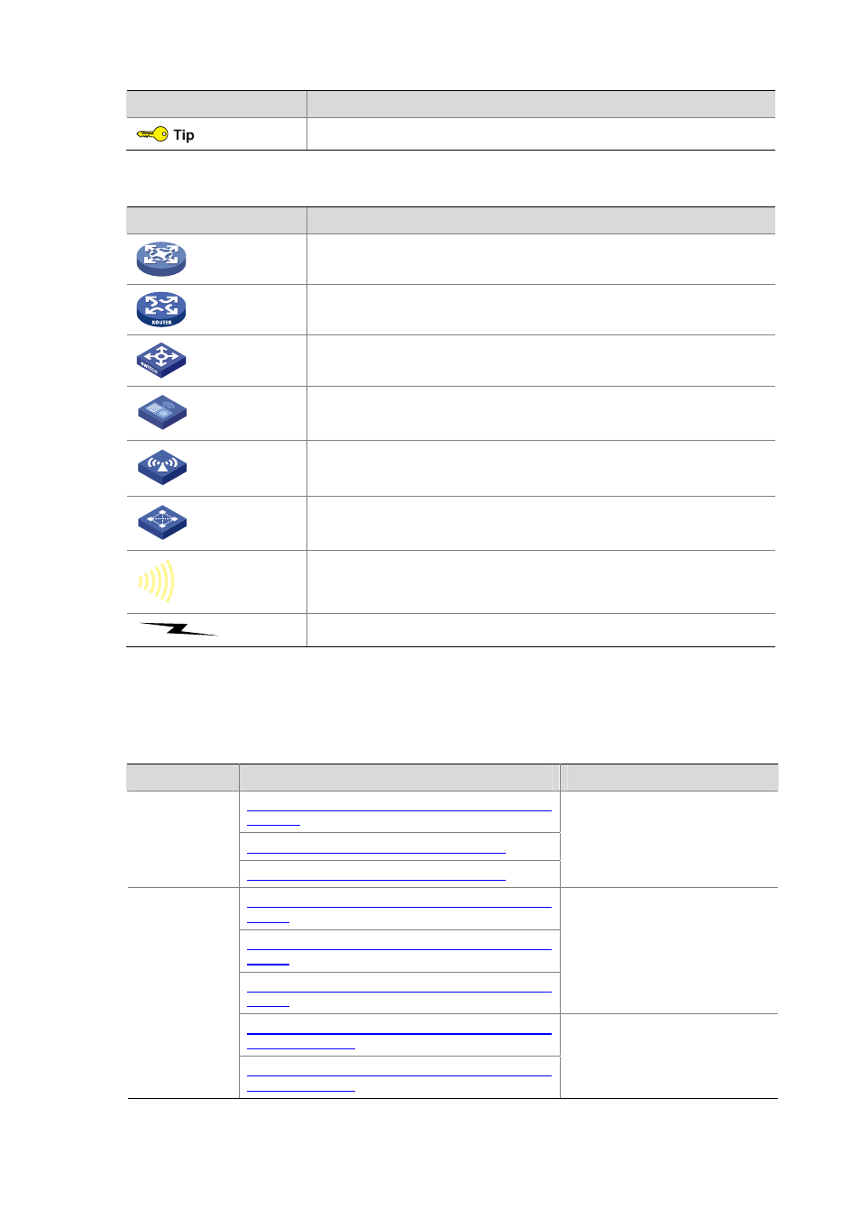 Network topology icons, About the h3c wx sereis documentation set | H3C Technologies H3C WX6000 Series Access Controllers User Manual | Page 4 / 613