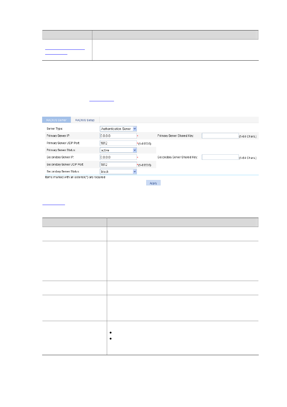 Configuring radius servers | H3C Technologies H3C WX6000 Series Access Controllers User Manual | Page 443 / 613