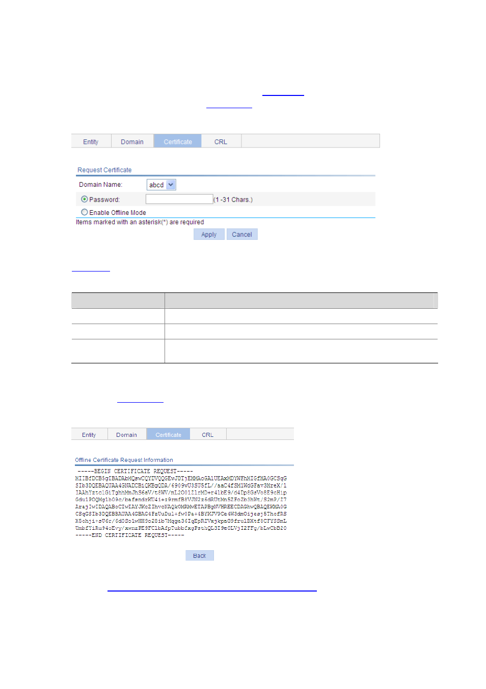 Requesting a local certificate | H3C Technologies H3C WX6000 Series Access Controllers User Manual | Page 481 / 613