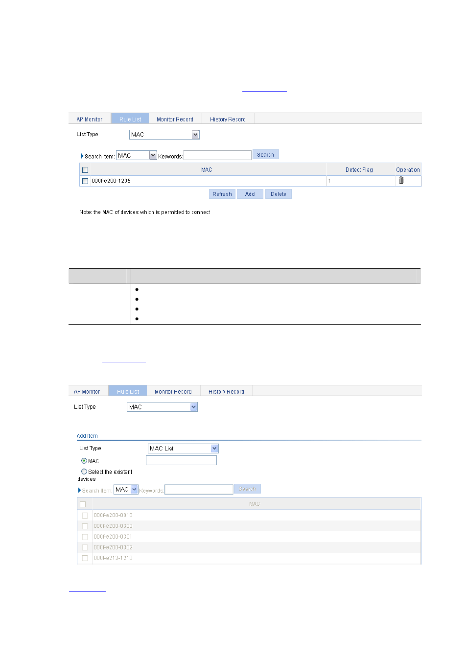 Configuring detection rule lists | H3C Technologies H3C WX6000 Series Access Controllers User Manual | Page 497 / 613