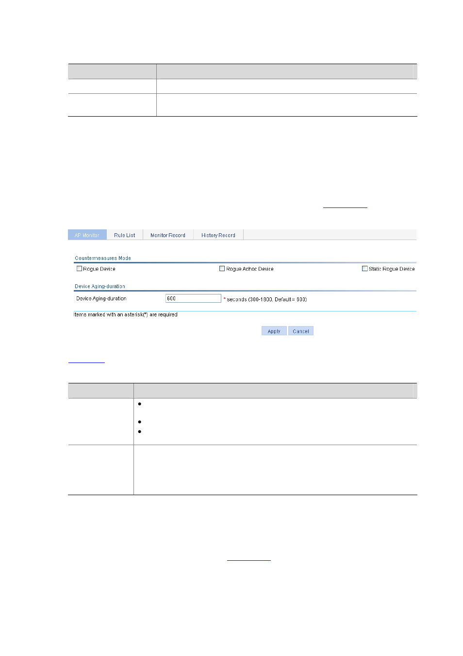 Displaying monitor record, Table 42-4 | H3C Technologies H3C WX6000 Series Access Controllers User Manual | Page 498 / 613