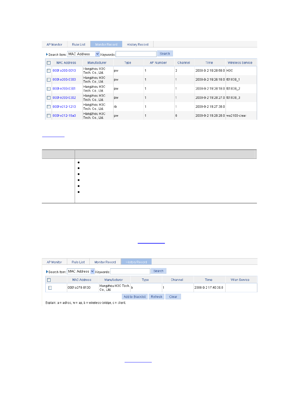 Displaying history record, Configuring wids, Figure 42-13 | H3C Technologies H3C WX6000 Series Access Controllers User Manual | Page 499 / 613