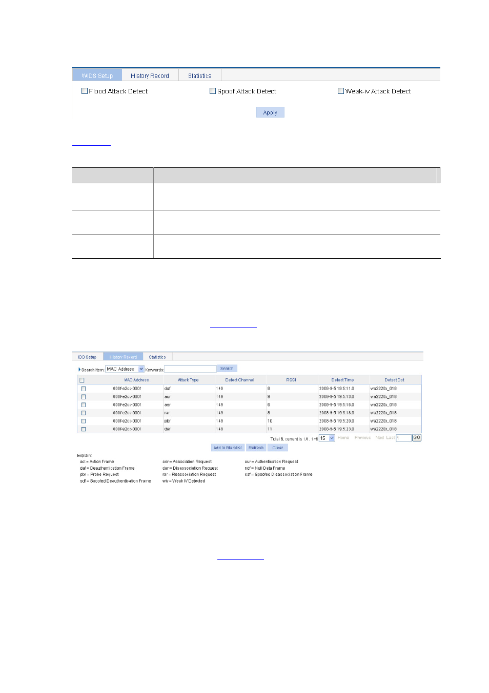 Displaying history record, Displaying statistics information, Figure 42-15 | H3C Technologies H3C WX6000 Series Access Controllers User Manual | Page 500 / 613