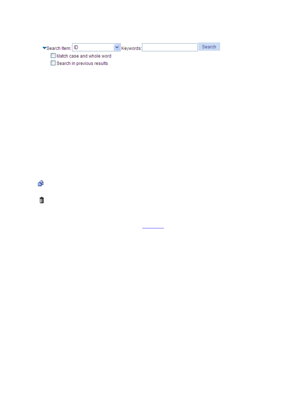 Refresh button, Clear button, Remove button | Select all button, Select none button, Restore button, Icon, Help button | H3C Technologies H3C WX6000 Series Access Controllers User Manual | Page 56 / 613