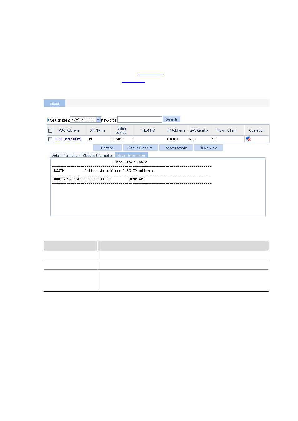 Displaying client roaming information, Displaying client roaming information -18 | H3C Technologies H3C WX6000 Series Access Controllers User Manual | Page 79 / 613