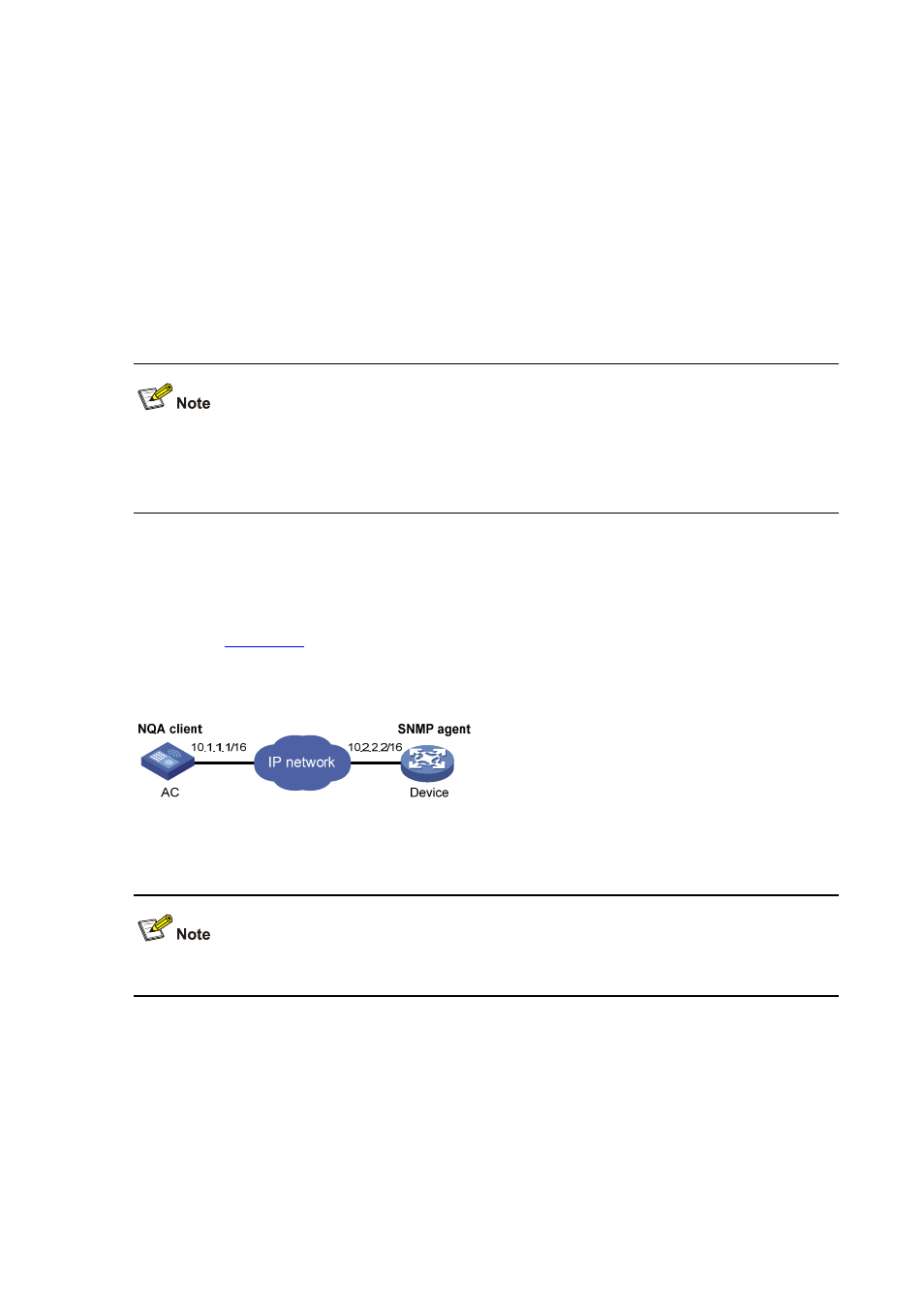 Snmp test configuration example, Network requirements, Configuration procedure | H3C Technologies H3C WX6000 Series Access Controllers User Manual | Page 168 / 179