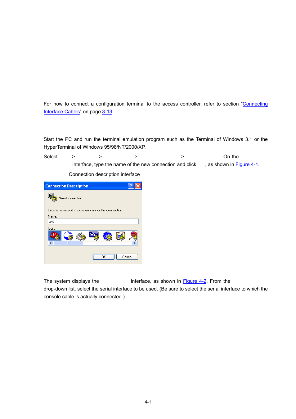4 initial startup, Setting up the configuration environment, Setting terminal parameters | Initial startup | H3C Technologies H3C WX5000 Series Access Controllers User Manual | Page 36 / 85