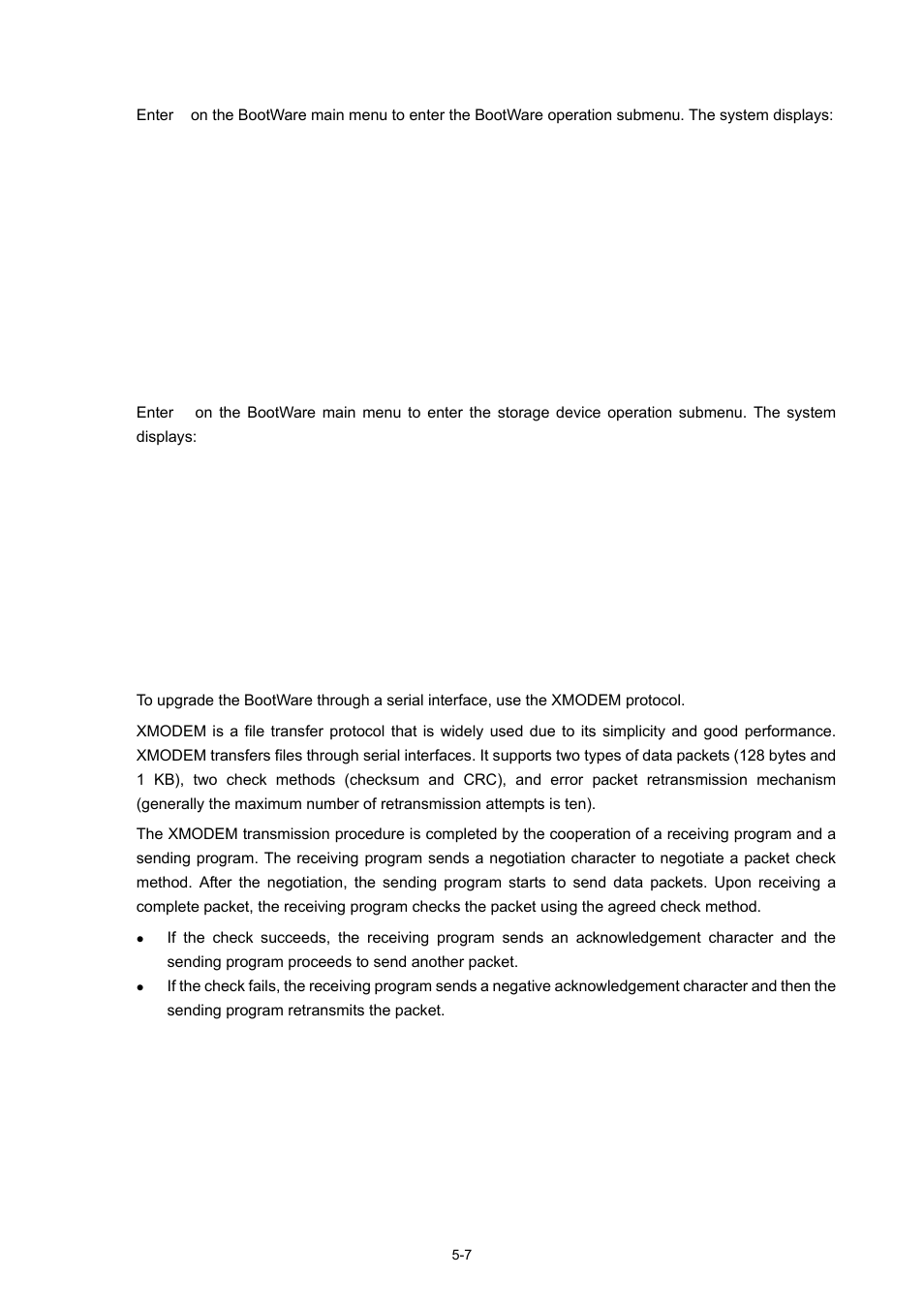 Bootware operation submenu, Storage device operation submenu | H3C Technologies H3C WX5000 Series Access Controllers User Manual | Page 47 / 85